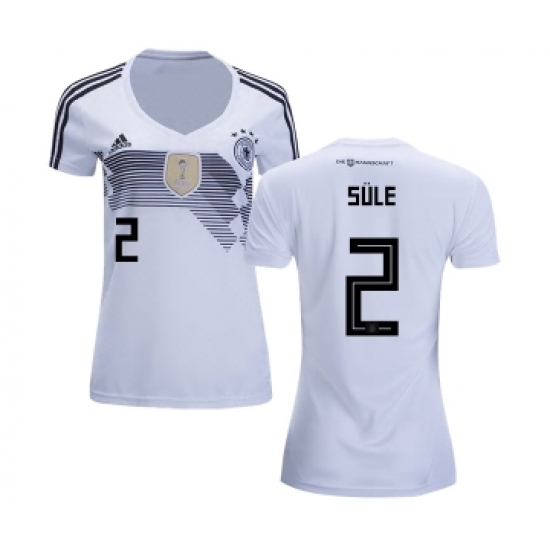 Women's Germany 2 Sule White Home Soccer Country Jersey