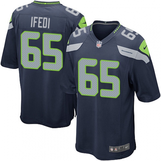 Men's Nike Seattle Seahawks 65 Germain Ifedi Game Navy Blue Team Color NFL Jersey