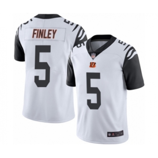 Men's Cincinnati Bengals 5 Ryan Finley Limited White Rush Vapor Untouchable Football Jersey