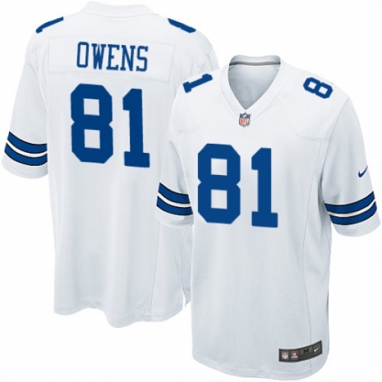 Men's Nike Dallas Cowboys 81 Terrell Owens Game White NFL Jersey