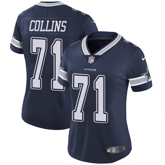 Women's Nike Dallas Cowboys 71 La'el Collins Navy Blue Team Color Vapor Untouchable Limited Player NFL Jersey