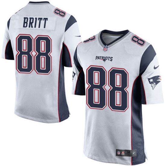 Men's Nike New England Patriots 88 Kenny Britt Game White NFL Jersey