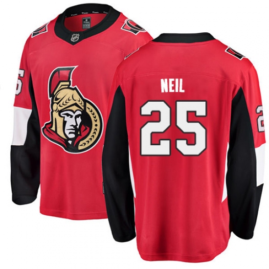 Youth Ottawa Senators 25 Chris Neil Fanatics Branded Red Home Breakaway NHL Jersey