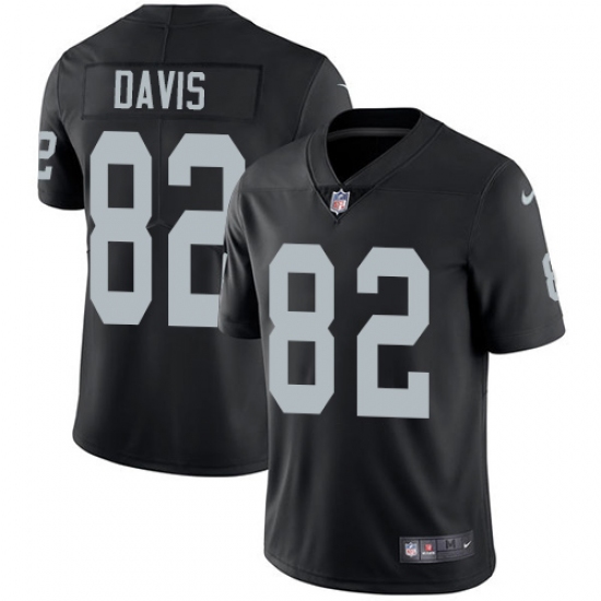 Men's Nike Oakland Raiders 82 Al Davis Black Team Color Vapor Untouchable Limited Player NFL Jersey
