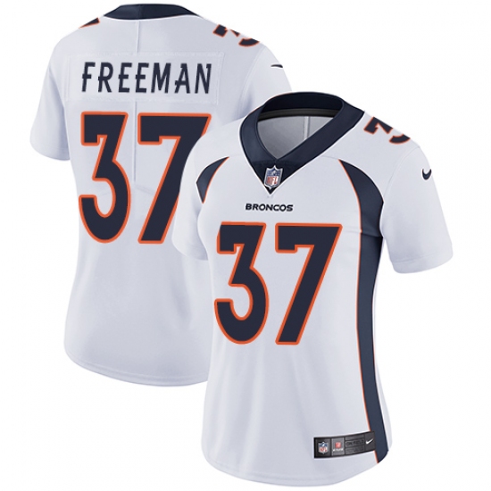 Women's Nike Denver Broncos 37 Royce Freeman White Vapor Untouchable Limited Player NFL Jersey