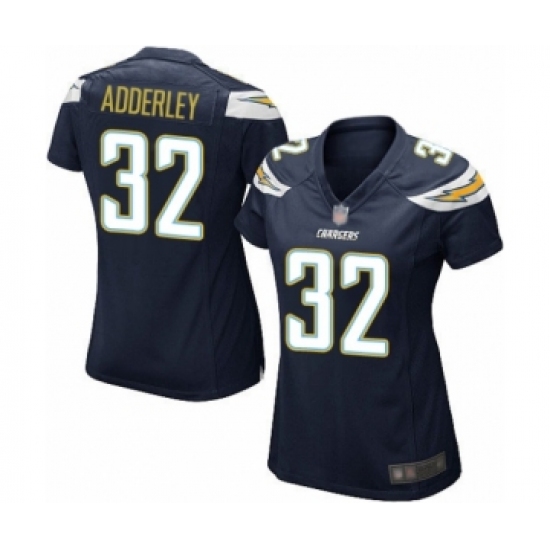 Women's Los Angeles Chargers 32 Nasir Adderley Game Navy Blue Team Color Football Jersey