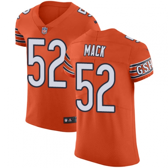 Men's Nike Chicago Bears 52 Khalil Mack Orange Alternate Vapor Untouchable Elite Player NFL Jersey