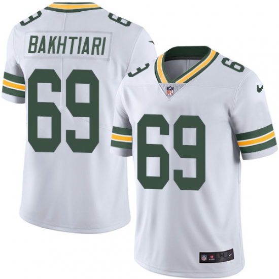 Men's Nike Green Bay Packers 69 David Bakhtiari White Vapor Untouchable Limited Player NFL Jersey