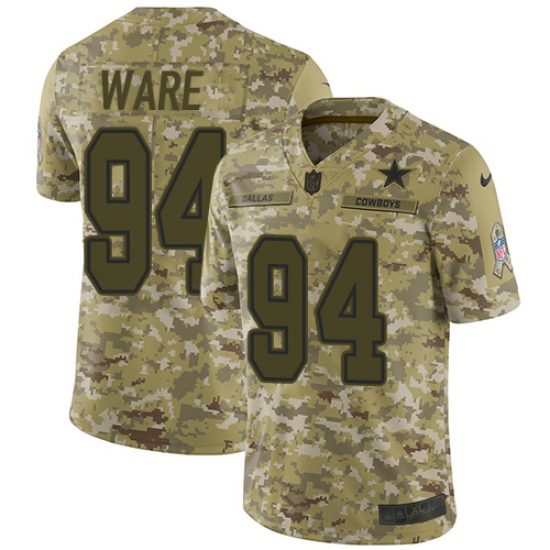 Men's Nike Dallas Cowboys 94 DeMarcus Ware Limited Camo 2018 Salute to Service NFL Jersey