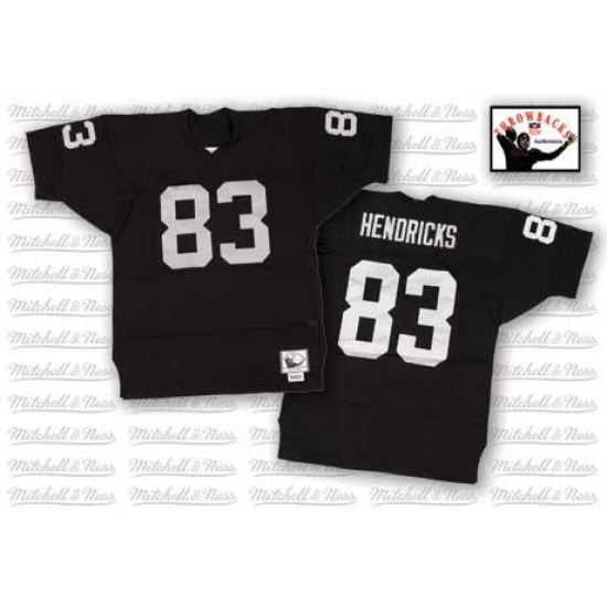 Mitchell and Ness Oakland Raiders 83 Ted Hendricks Black Team Color Authentic NFL Throwback Jersey