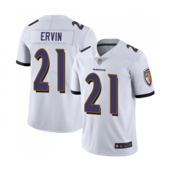 Youth Baltimore Ravens 21 Tyler Ervin White Vapor Untouchable Limited Player Football Jersey
