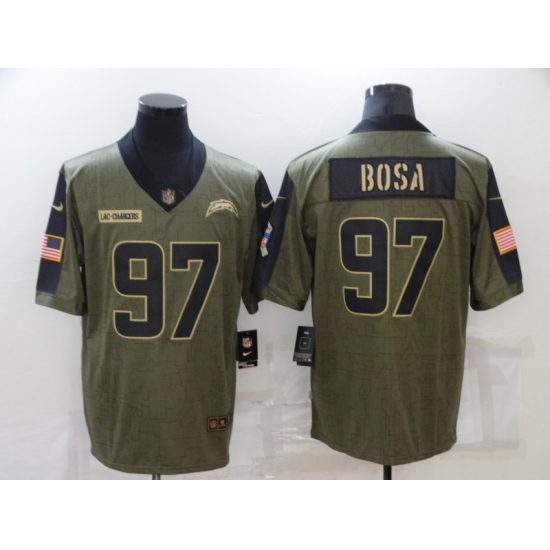 Men's Los Angeles Chargers 97 Joey Bosa Nike Olive 2021 Salute To Service Limited Player Jersey