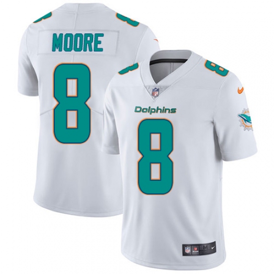 Men's Nike Miami Dolphins 8 Matt Moore White Vapor Untouchable Limited Player NFL Jersey