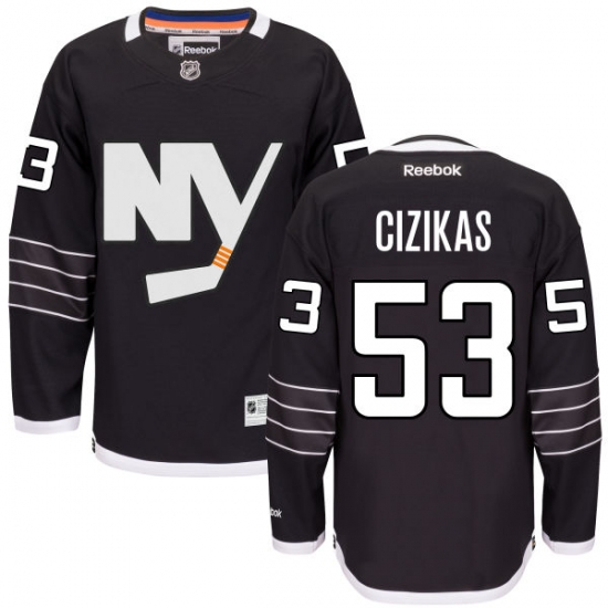 Men's Reebok New York Islanders 53 Casey Cizikas Premier Black Third NHL Jersey