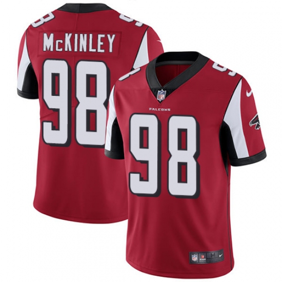 Men's Nike Atlanta Falcons 98 Takkarist McKinley Red Team Color Vapor Untouchable Limited Player NFL Jersey