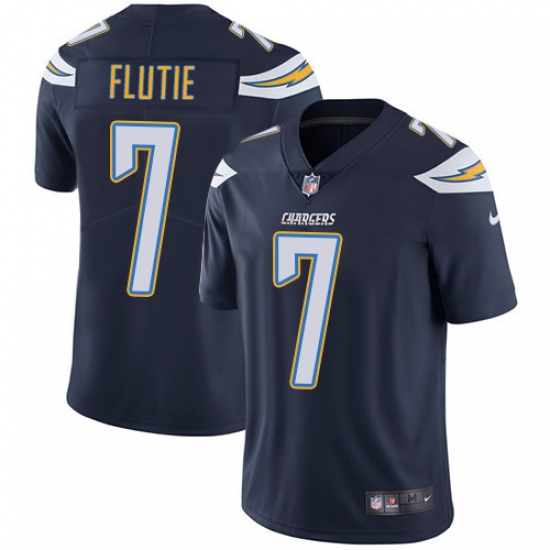 Youth Nike Los Angeles Chargers 7 Doug Flutie Elite Navy Blue Team Color NFL Jersey