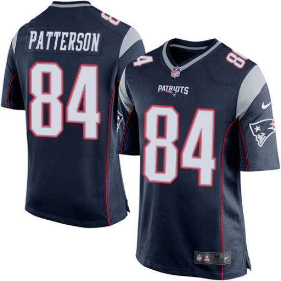 Men's Nike New England Patriots 84 Cordarrelle Patterson Game Navy Blue Team Color NFL Jersey