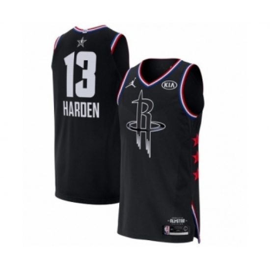 Men's Jordan Houston Rockets 13 James Harden Authentic Black 2019 All-Star Game Basketball Jersey
