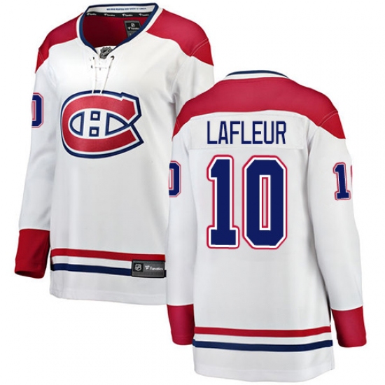 Women's Montreal Canadiens 10 Guy Lafleur Authentic White Away Fanatics Branded Breakaway NHL Jersey