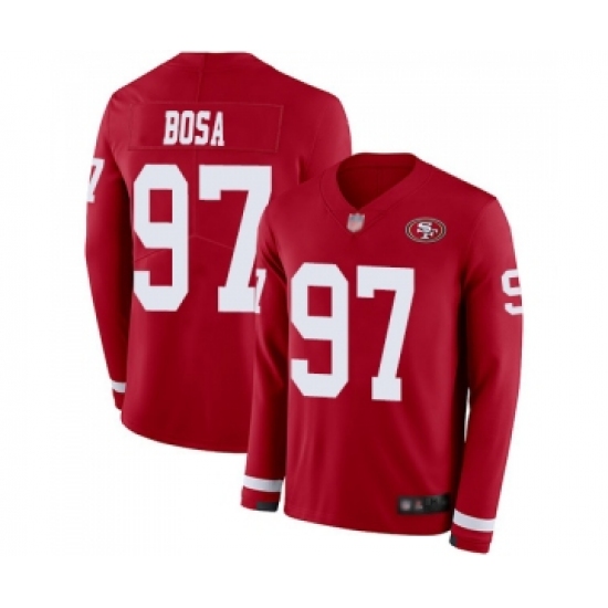 Men's San Francisco 49ers 97 Nick Bosa Limited Red Therma Long Sleeve Football Jersey