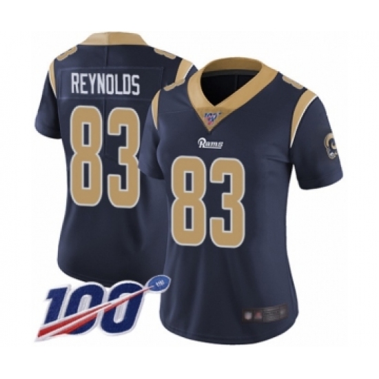 Women's Los Angeles Rams 83 Josh Reynolds Navy Blue Team Color Vapor Untouchable Limited Player 100th Season Football Jersey