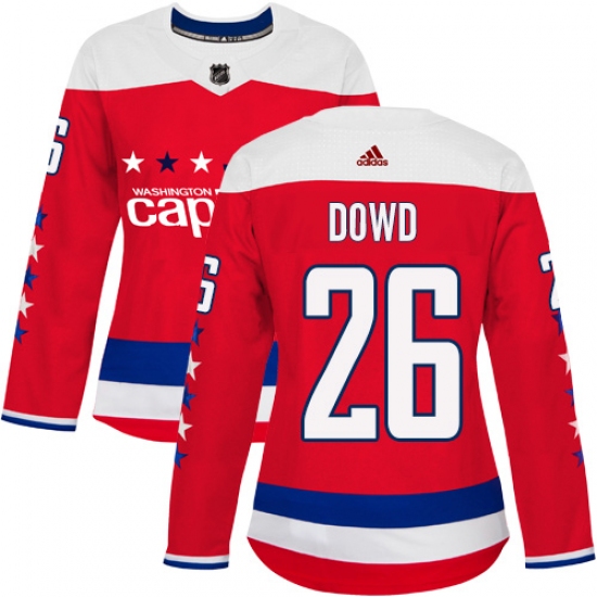 Women's Adidas Washington Capitals 26 Nic Dowd Authentic Red Alternate NHL Jersey