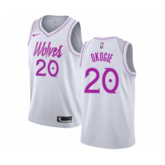Men's Nike Minnesota Timberwolves 20 Josh Okogie White Swingman Jersey - Earned Edition