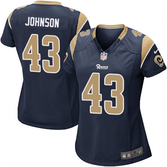 Women's Nike Los Angeles Rams 43 John Johnson Game Navy Blue Team Color NFL Jersey