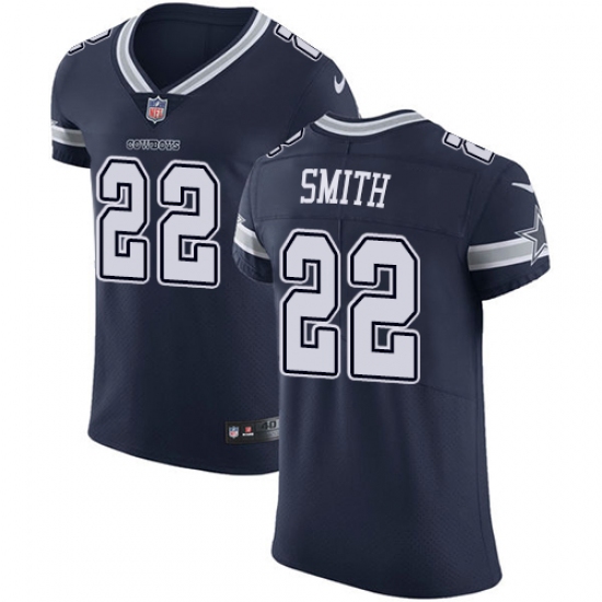 Men's Nike Dallas Cowboys 22 Emmitt Smith Navy Blue Team Color Vapor Untouchable Elite Player NFL Jersey