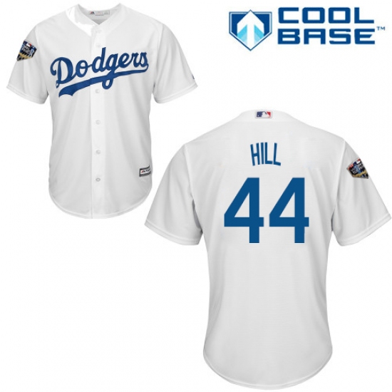 Youth Majestic Los Angeles Dodgers 44 Rich Hill Authentic White Home Cool Base 2018 World Series MLB Jersey