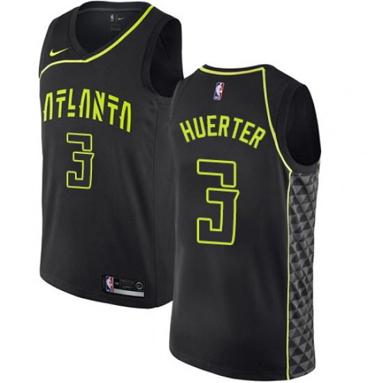 Men's Nike Atlanta Hawks 3 Kevin Huerter Swingman Black NBA Jersey - City Edition