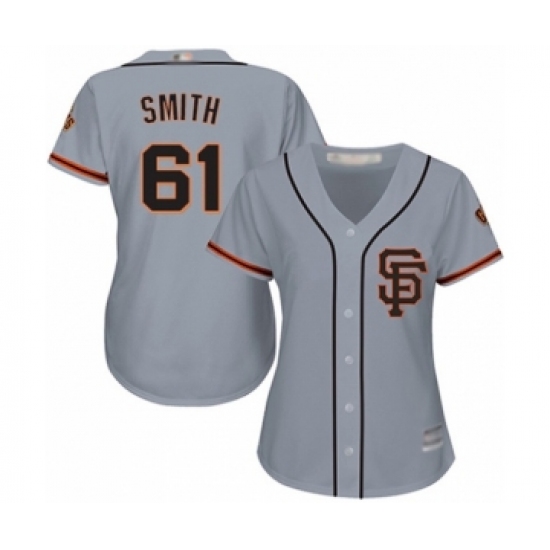 Women's San Francisco Giants 61 Burch Smith Authentic Grey Road 2 Cool Base Baseball Player Jersey