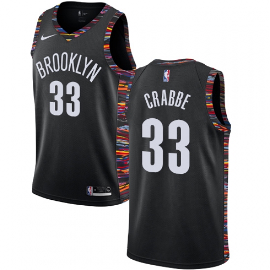 Women's Nike Brooklyn Nets 33 Allen Crabbe Swingman Black NBA Jersey - 2018 19 City Edition