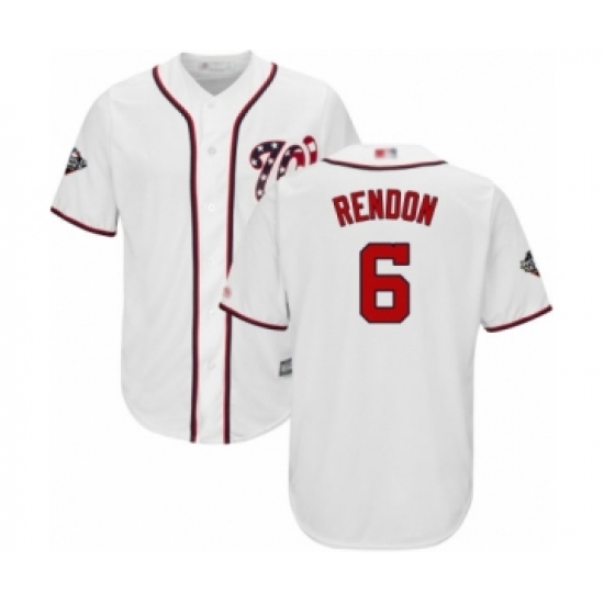 Youth Washington Nationals 6 Anthony Rendon Authentic White Home Cool Base 2019 World Series Bound Baseball Jersey