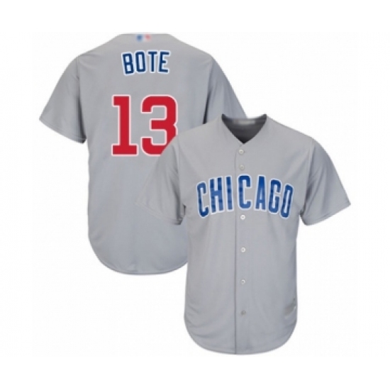 Youth Chicago Cubs 13 David Bote Authentic Grey Road Cool Base Baseball Player Jersey