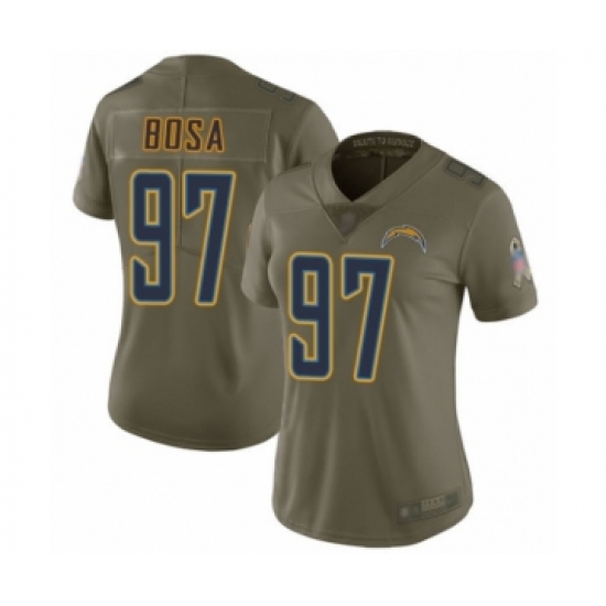 Women's Los Angeles Chargers 97 Joey Bosa Limited Olive 2017 Salute to Service Football Jersey