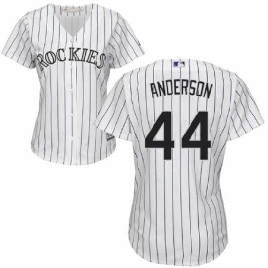 Women's Majestic Colorado Rockies 44 Tyler Anderson Authentic White Home Cool Base MLB Jersey