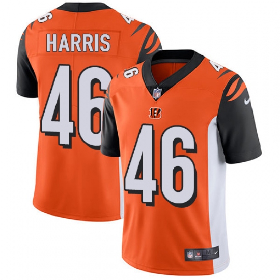Men's Nike Cincinnati Bengals 46 Clark Harris Orange Alternate Vapor Untouchable Limited Player NFL Jersey