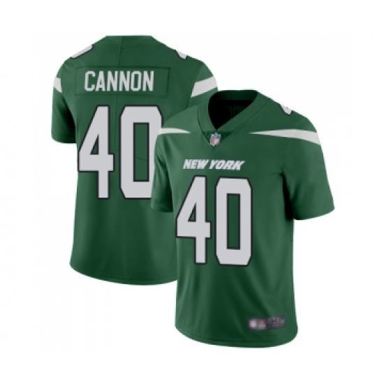 Men's New York Jets 40 Trenton Cannon Green Team Color Vapor Untouchable Limited Player Football Jersey