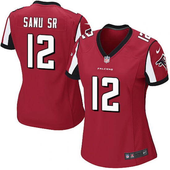 Women's Nike Atlanta Falcons 12 Mohamed Sanu Game Red Team Color NFL Jersey