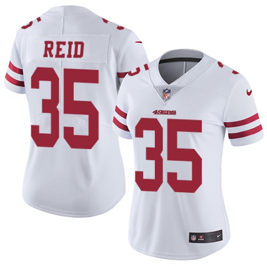 Women's Nike San Francisco 49ers 35 Eric Reid White Vapor Untouchable Limited Player NFL Jersey