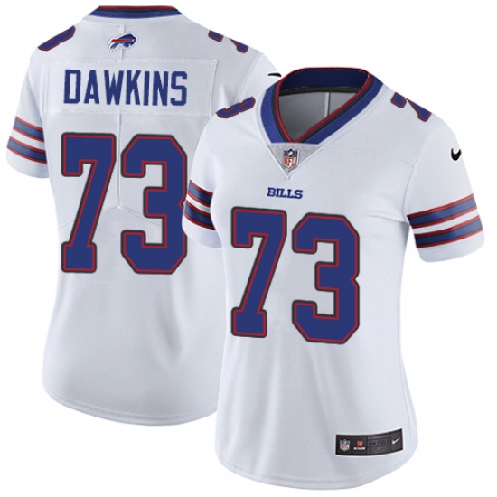 Women's Nike Buffalo Bills 73 Dion Dawkins White Vapor Untouchable Limited Player NFL Jersey