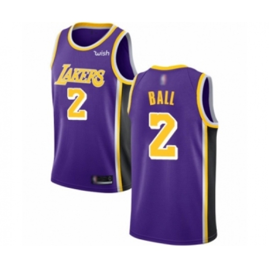 Men's Los Angeles Lakers 2 Lonzo Ball Authentic Purple Basketball Jerseys - Icon Edition
