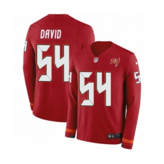 Men's Nike Tampa Bay Buccaneers 54 Lavonte David Limited Red Therma Long Sleeve NFL Jersey