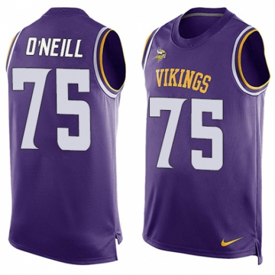 Men's Nike Minnesota Vikings 75 Brian O'Neill Limited Purple Player Name & Number Tank Top NFL Jersey