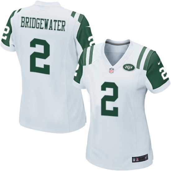 Women's Nike New York Jets 2 Teddy Bridgewater Game White NFL Jersey