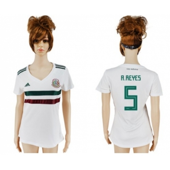 Women's Mexico 5 A.Reyes Away Soccer Country Jersey