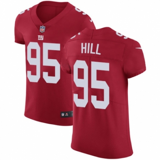Men's Nike New York Giants 95 B.J. Hill Red Alternate Vapor Untouchable Elite Player NFL Jersey