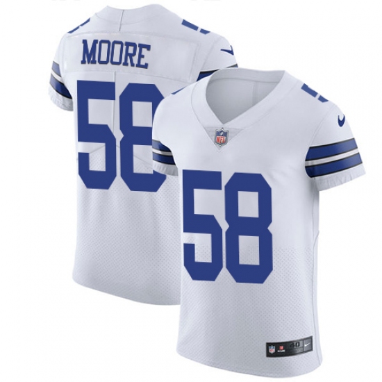 Men's Nike Dallas Cowboys 58 Damontre Moore Elite White NFL Jersey