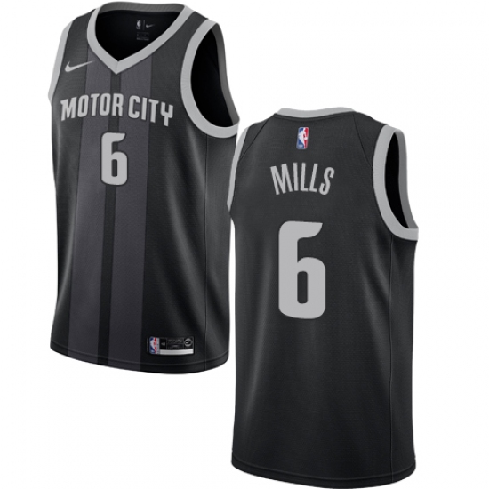 Men's Nike Detroit Pistons 6 Terry Mills Swingman Black NBA Jersey - City Edition